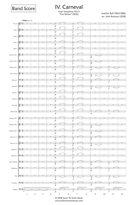 Free Sheet Music Joachim Raff Winter Symphony Mvt 4 Carnival Score Only