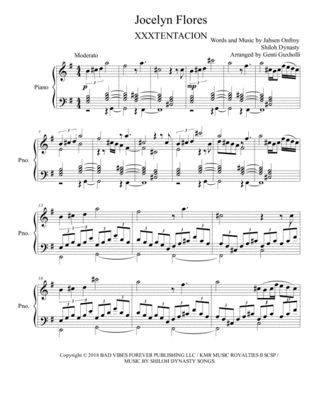 Free Sheet Music Jocelyn Flores Piano Solo