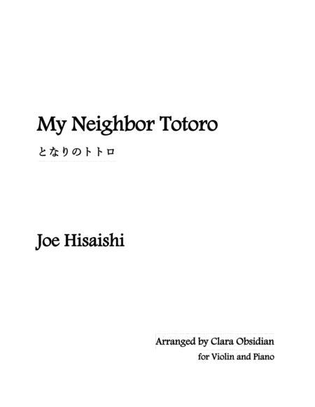 Free Sheet Music Joe Hisaishi My Neighbor Totoro Tonari No Totoro For Violin And Piano