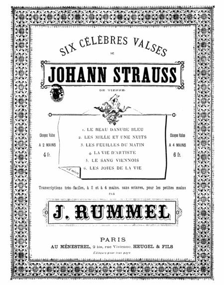 Johann Strauss Ii Blue Danube Waltz Op 314 Original Version Sheet Music