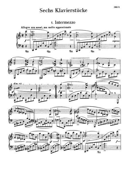 Johannes Brahms 6 Piano Pieces Op 118 Full Complete Version Sheet Music