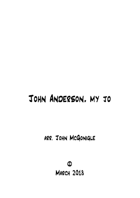 John Anderson My Jo Sheet Music