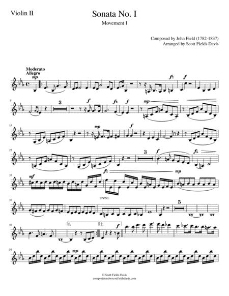 John Field Sonata I Movement I Arranged For Orchestra By Scott Fields Davis Violin Ii Part Sheet Music