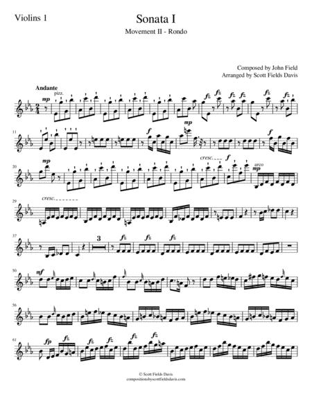 John Field Sonata I Movement Ii Arranged For Orchestra By Scott Fields Davis Violin I Part Sheet Music