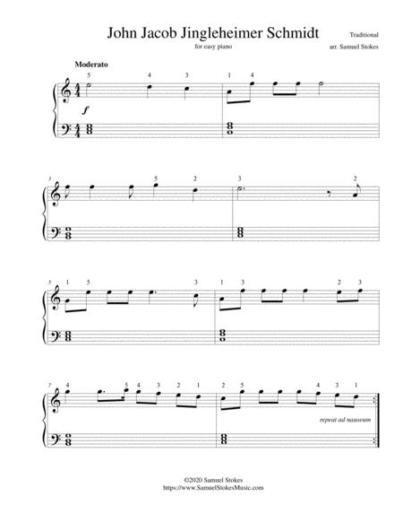 Free Sheet Music John Jacob Jingleheimer Schmidt For Easy Piano