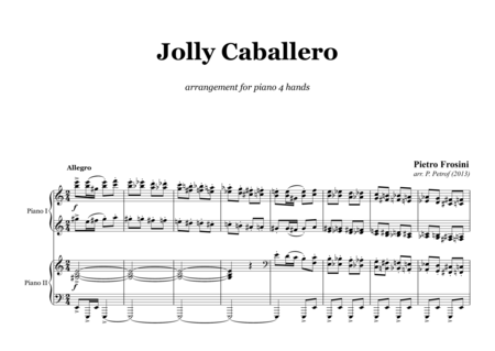 Free Sheet Music Jolly Caballero For Piano 4 Hands