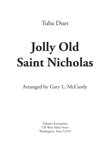 Free Sheet Music Jolly Ol Saint Nicholas Tuba Duet