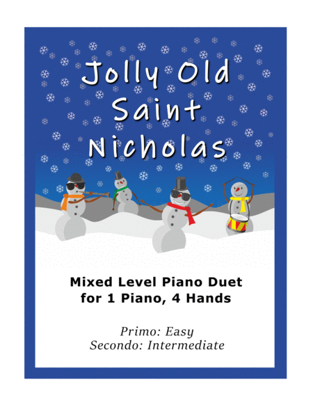 Jolly Old Saint Nicholas Easy Piano Duet 1 Piano 4 Hands Sheet Music