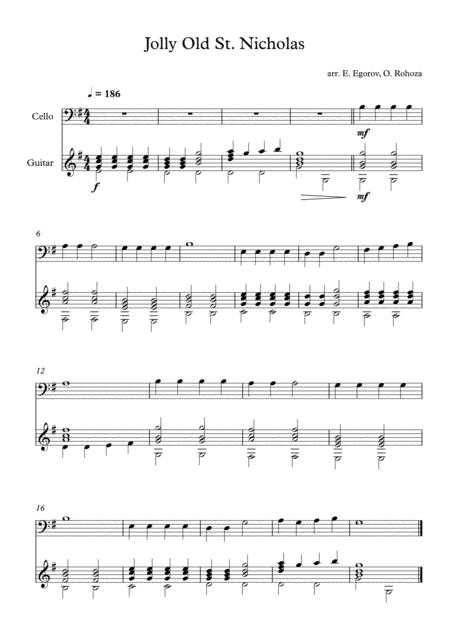 Jolly Old St Nicholas For Cello Guitar Sheet Music