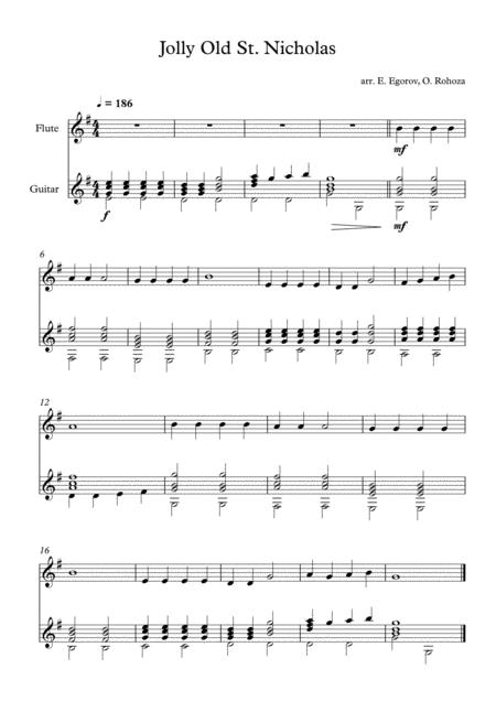 Jolly Old St Nicholas For Flute Guitar Sheet Music