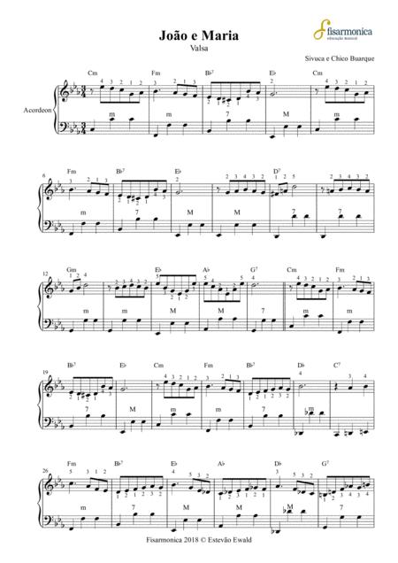 Joo E Maria Sivuca Partitura Para Acordeon Sheet Music For Accordion Sheet Music