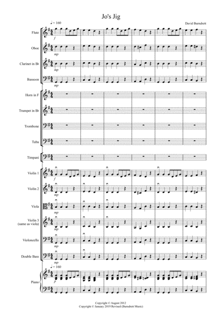 Free Sheet Music Jos Jig For School Orchestra