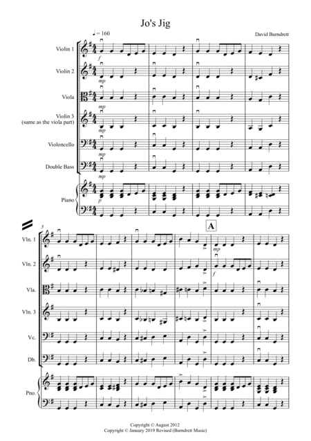 Jos Jig For String Orchestra Sheet Music