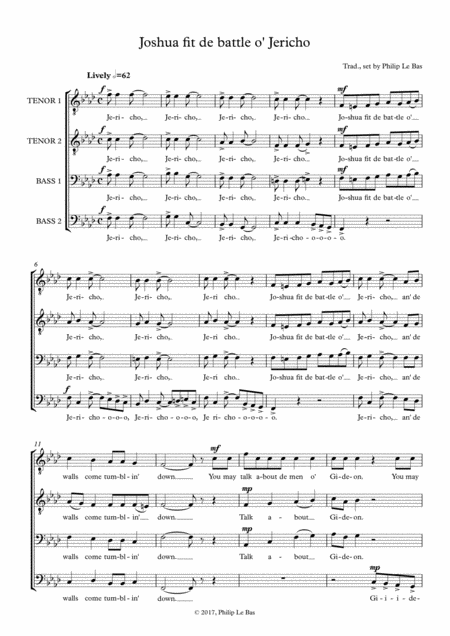 Joshua Fit De Battle O Jericho Sheet Music