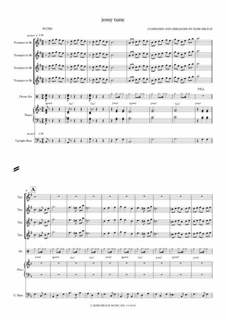 Jossy Tune Is A Composition Of Meter 6 8 Composed And Arranged By Kobi Erlich For 4 Trumpet Rhythm Section Sheet Music