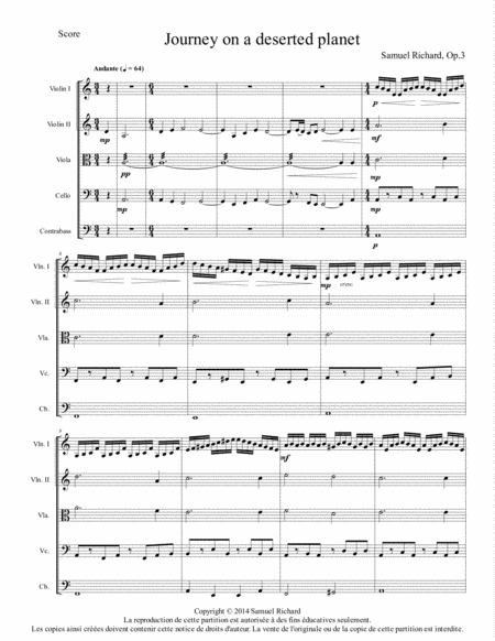 Free Sheet Music Journey On A Deserted Planet