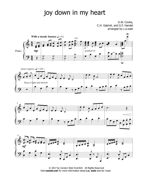 Joy Down In My Heart A Church Campfire Song Sheet Music