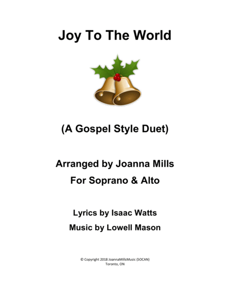 Joy To The World A Gospel Duet For Soprano Alto Sheet Music