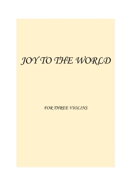 Joy To The World Easy Violin Trio Sheet Music