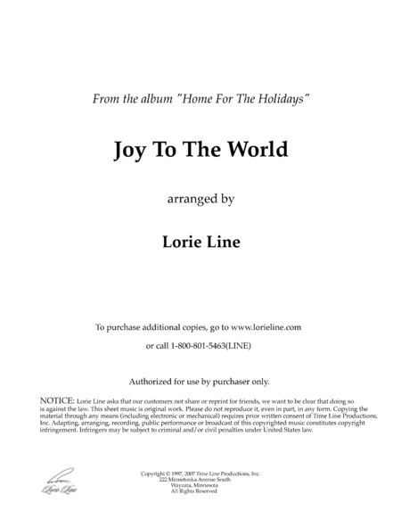 Joy To The World From Home For The Holidays Sheet Music