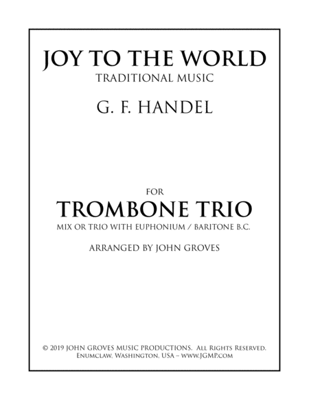 Joy To The World Trombone Trio Sheet Music