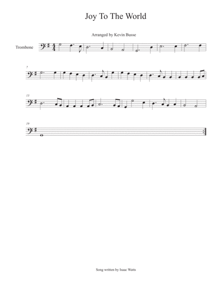 Joy To The World Trombone Sheet Music