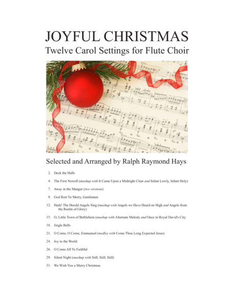 Free Sheet Music Joyful Christmas Twelve Carol Settings For Flute Choir