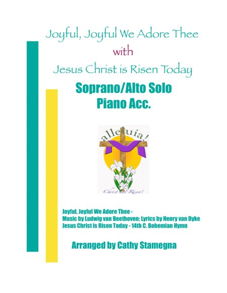 Joyful Joyful We Adore Thee With Jesus Christ Is Risen Today Soprano Alto Solo Piano Acc Sheet Music