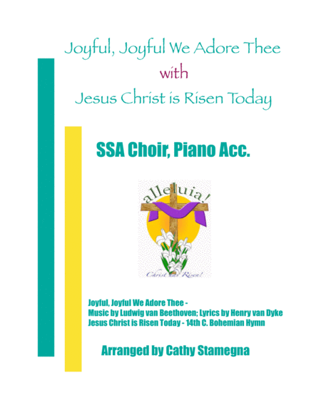 Free Sheet Music Joyful Joyful We Adore Thee With Jesus Christ Is Risen Today Ssa Choir Piano Acc