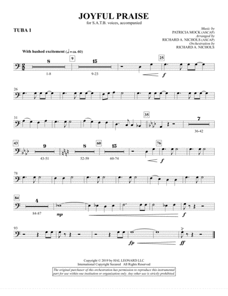 Joyful Praise Tuba 1 Sheet Music