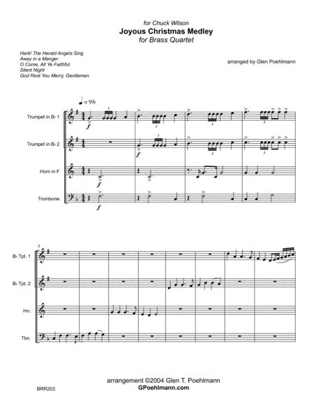 Joyous Christmas Medley Brass Quartet 5 Carol Medley Sheet Music