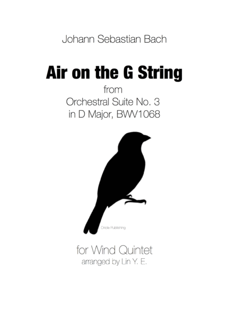 Js Bach Air On The G String For Wind Quintet Sheet Music