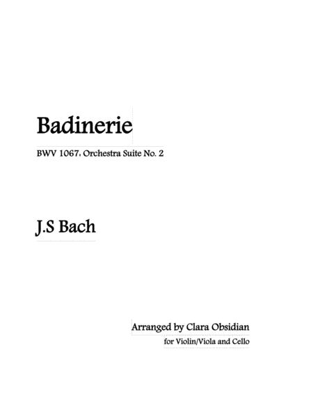 Js Bach Badinerie Violin Viola And Cello String Duo Sheet Music