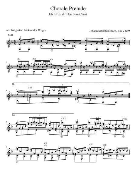 Free Sheet Music Js Bach Chorale Prelude Bwv 639 Arr For Guitar