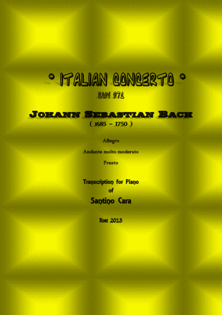 Free Sheet Music Js Bach Italian Concert Bwv 971 Transcription For Piano