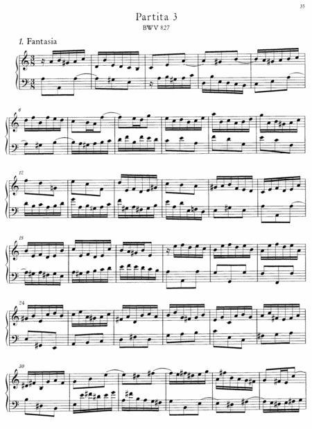 Js Bach Partita No 3 In A Minor Bwv 827 Original Version Sheet Music