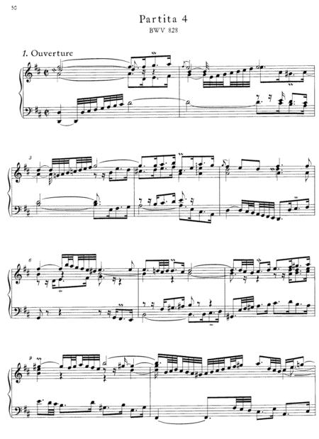 Js Bach Partita No 4 In D Major Bwv 828 Original Version Sheet Music