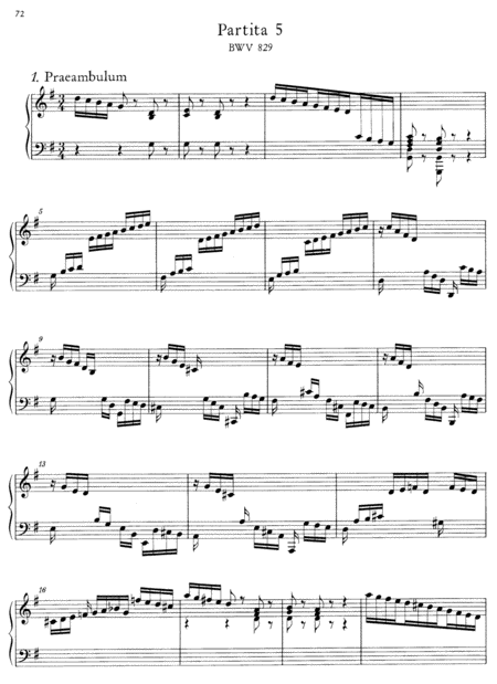 Js Bach Partita No 5 In G Major Bwv 829 Full Original Version Sheet Music