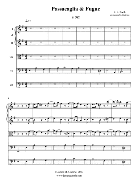 Free Sheet Music Js Bach Passacaglia Fugues 582