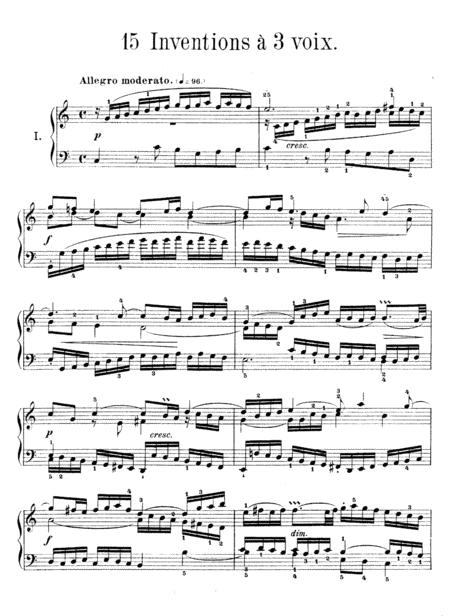 Js Bach Sinfonia 1 In C Major Bwv 787 Original Version Sheet Music