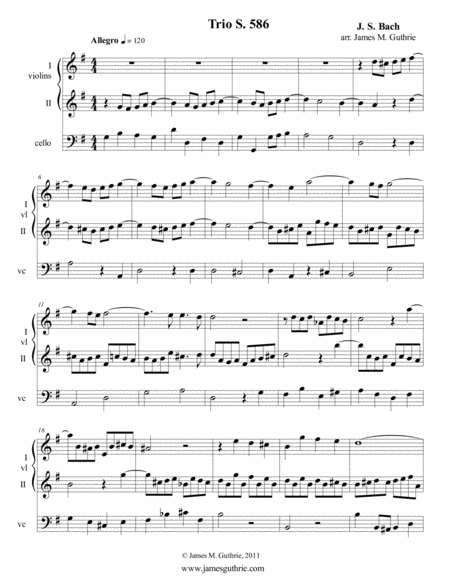 Free Sheet Music Js Bach String Trios 586