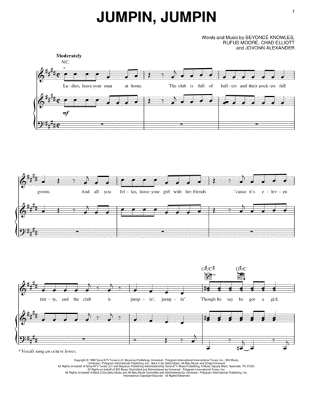 Free Sheet Music Jumpin Jumpin