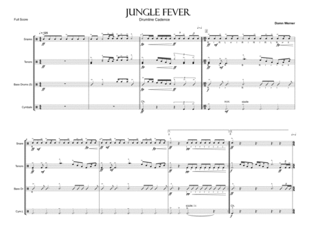 Jungle Fever Drumline Cadence Sheet Music