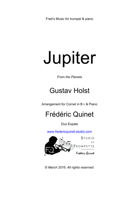Free Sheet Music Jupiter For Trumpet Piano