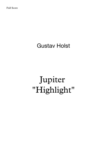 Jupiter Holst Brass Quintet Sheet Music