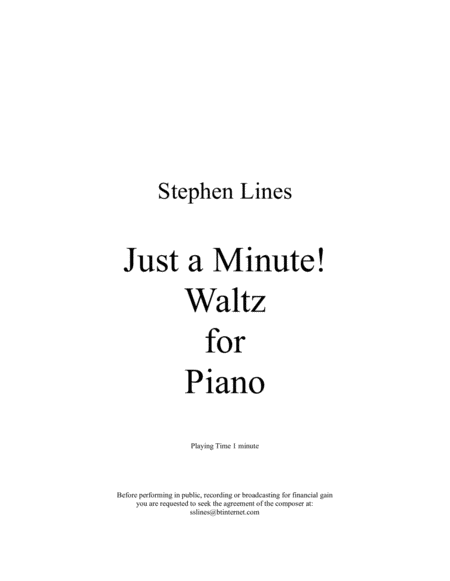 Just A Minute Waltz Sheet Music