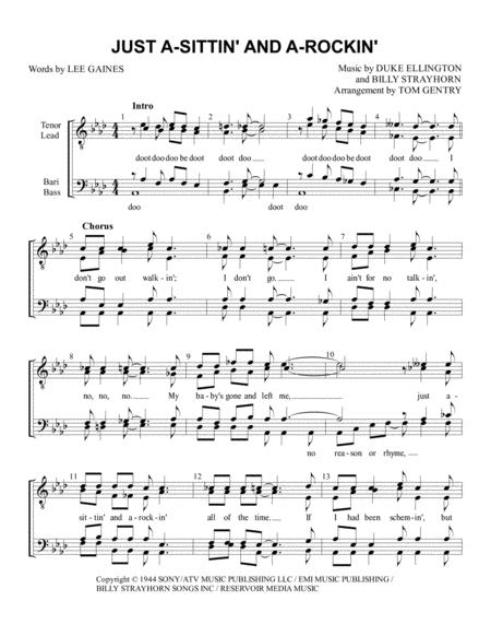 Free Sheet Music Just A Sittin And A Rockin Ttbb