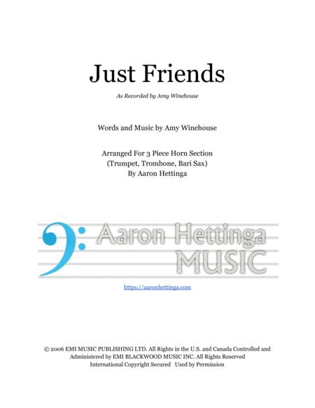 Free Sheet Music Just Friends Amy Winehouse 3 Horn Chart