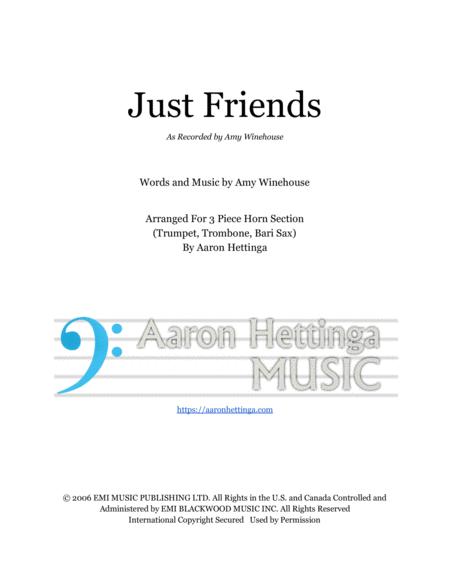 Just Friends Amy Winehouse 3 Horn Chart Sheet Music