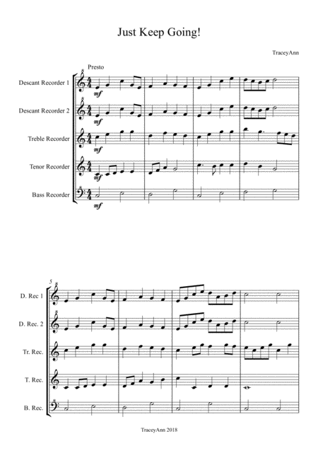 Just Keep Going Sheet Music